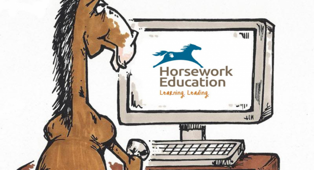 cartoon of horse surfing the internet